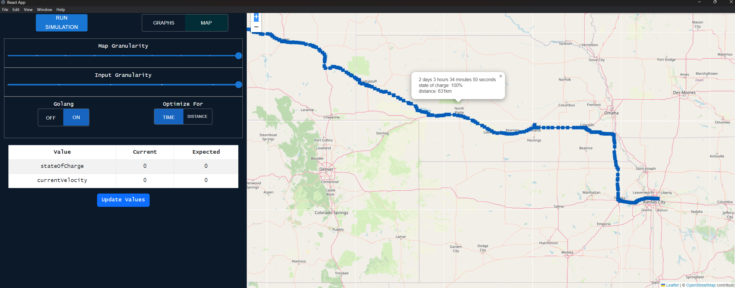 Solar Race Simulation GUI